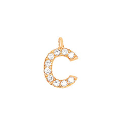 EF Collection Diamond Initial Charm in Rose Gold