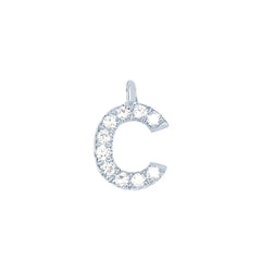 EF Collection Diamond Initial Charm in White gold