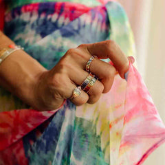 Carbon & Hyde Rainbow Emerald Eternity Ring