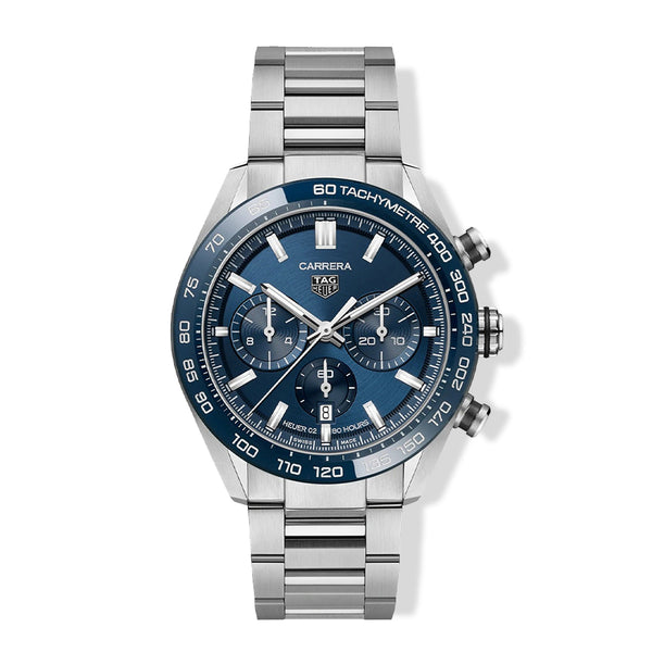 TAG Heuer Carrera 02 Blue Sport Chronograph Watch - 44mm