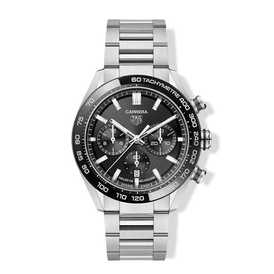 TAG Heuer Carrera 02 Black and Steel Sport Chronograph Watch - 44mm - Tag Heuer product