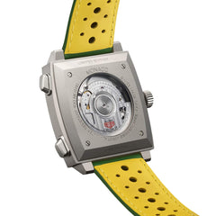 TAG Heuer Monaco Chronograph Silver and Green Dial Leather Strap - 39mm