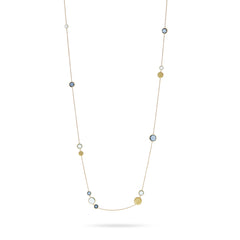 Marco Bicego Jaipur Yellow Gold Mixed Blue Topaz 36" Necklace