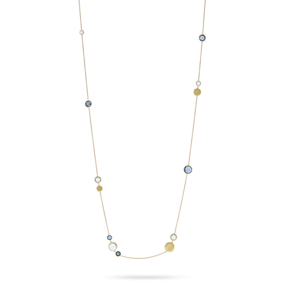 Marco Bicego Jaipur Yellow Gold Mixed Blue Topaz 36" Necklace