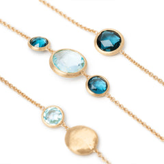 Marco Bicego Jaipur Yellow Gold Mixed Blue Topaz 36" Necklace