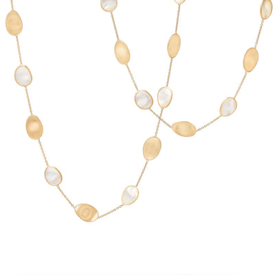Marco Bicego Lunaria Long Yellow Gold & Mother of Pearl Station Necklace - Marco Bicego product
