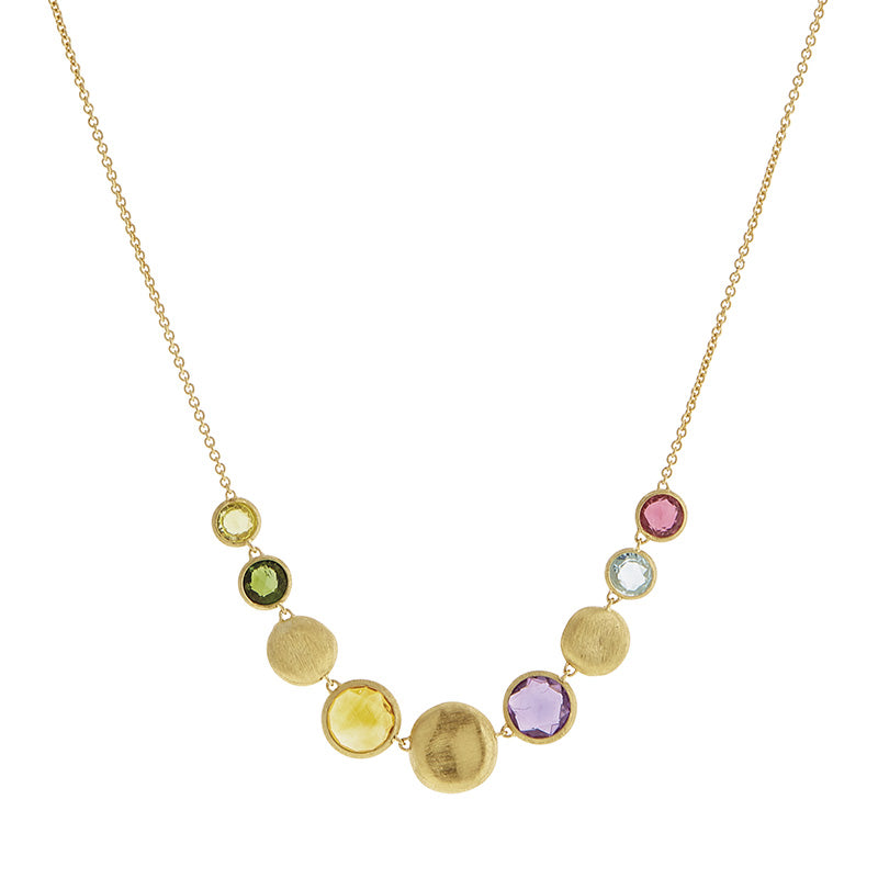 Marco Bicego Jaipur Color Yellow Gold 9 Multi-Gemstone Bib Necklace