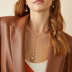 Marco Bicego Africa Constellation Yellow Gold & Diamond Lariat Necklace