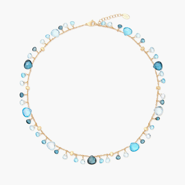 Marco Bicego Paradise Alta Mixed Topaz Yellow Gold Single-Strand Necklace