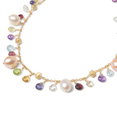 Marco Bicego Paradise White and Pink Pearls Mixed Gemstone Necklace