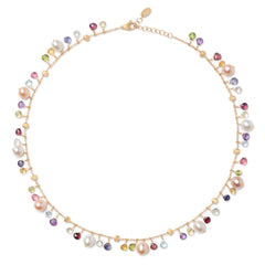 Marco Bicego Paradise White and Pink Pearls Mixed Gemstone Necklace