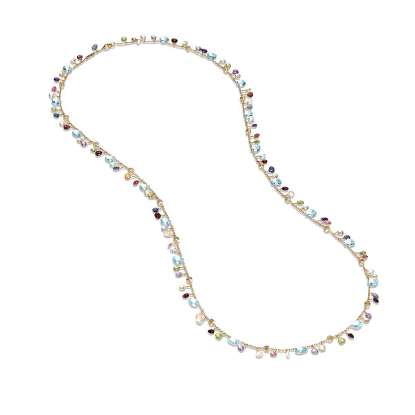 Marco Bicego Paradise Blue Topaz Mix Gemstone Long Necklace
