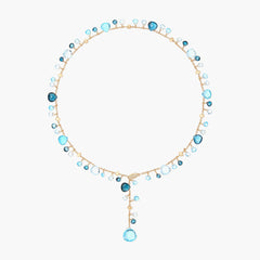 Marco Bicego Paradise Alta Mixed Topaz Yellow Gold Lariat Necklace