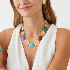 Marco Bicego Lunaria Mixed Gemstone Collar Necklace
