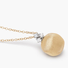 Marco Bicego Africa Diamond Pendant 16.5" Necklace in 18K Yellow Gold