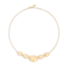 Marco Bicego Lunaria Yellow Gold Graduated Diamond Necklace