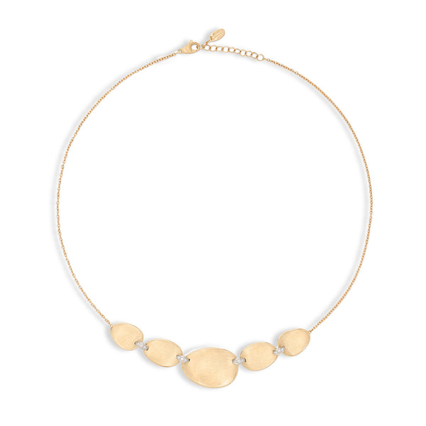 Marco Bicego Lunaria Yellow Gold Graduated Diamond Necklace