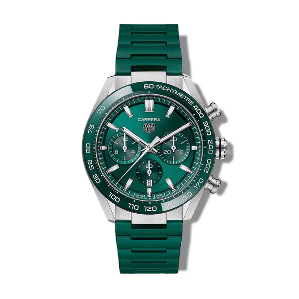 TAG Heuer Carrera Calibre Heuer 02 Automatic Green Stainless Steel Chronograph - 44mm