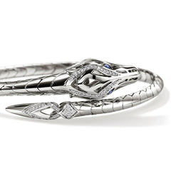 John Hardy Naga Sapphire and Diamond Dragon Cuff Bracelet