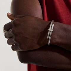 John Hardy Spear Slim Diamond Flex Cuff in Sterling Silver