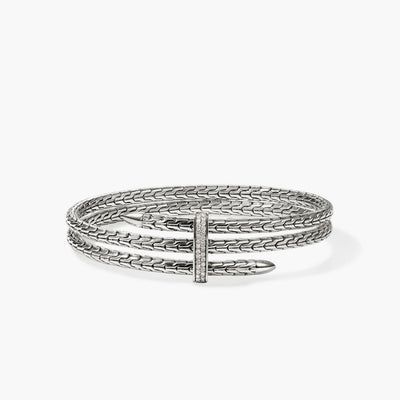 John Hardy Spear Silver Diamond Pave Triple Flex Cuff - John Hardy product