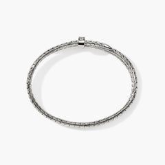 John Hardy Spear Silver Diamond Pave Triple Flex Cuff