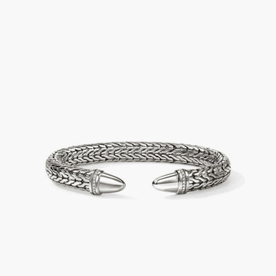 John Hardy Spear 50 Silver Diamond Pave Flex Cuff - John Hardy product