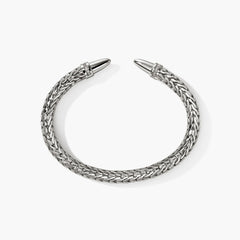 John Hardy Spear 50 Silver Diamond Pave Flex Cuff