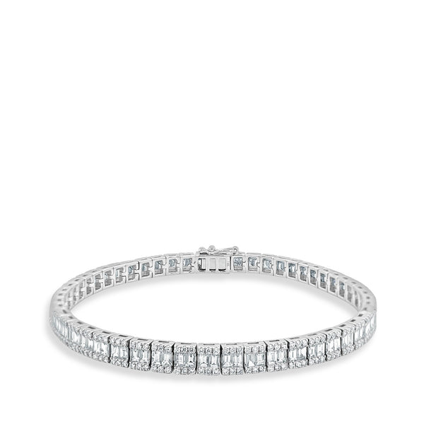 3 Carat Baguette and Round Diamond Bracelet