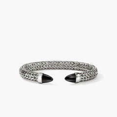 John Hardy Spear 50 Black Onyx Silver Flex Cuff
