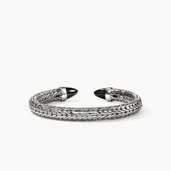 John Hardy Spear 50 Black Onyx Silver Flex Cuff