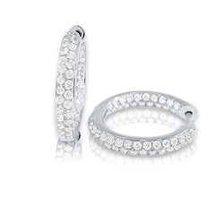 Pave Diamond Inside Out Hoop Earrings