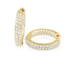 Pave Diamond Inside Out Hoop Earrings