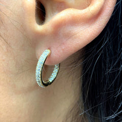 Pave Diamond Inside Out Hoop Earrings