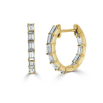 Inside Out Baguette Diamond Huggie Earrings - Private Label product