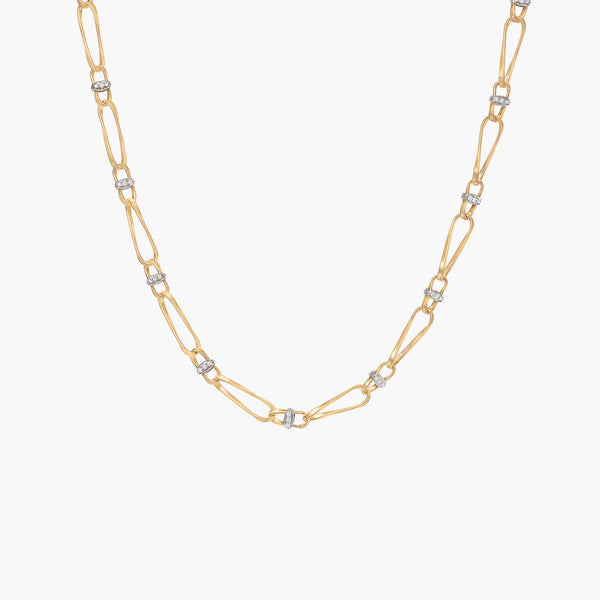 Marco Bicego Marrakech Onde 18K Yellow Gold Hand Twisted Diamond Necklace