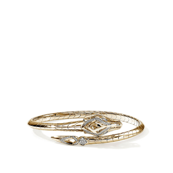 John Hardy Naga Diamond and Gold Dragon Cuff Bracelet
