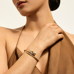 John Hardy Naga Diamond and Gold Dragon Cuff Bracelet