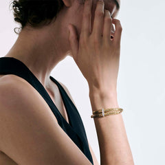 John Hardy Spear Pavé 14K Yellow Gold Diamond Flex Cuff