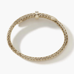 John Hardy Spear Pavé 14K Yellow Gold Diamond Flex Cuff