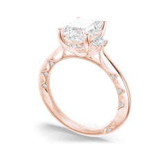 Tacori Lunetta Crescent Three Stone Emerald Engagement Ring Setting