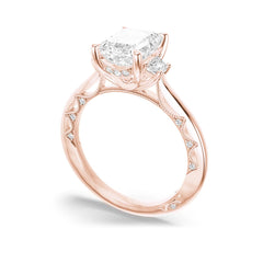 Tacori Lunetta Crescent Three Stone Emerald Engagement Ring Setting