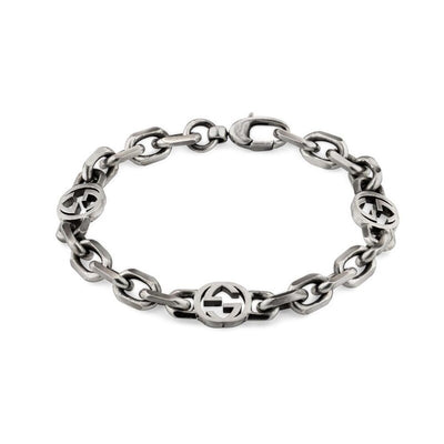 Gucci Interlocking Aged Silver Bracelet - Gucci product