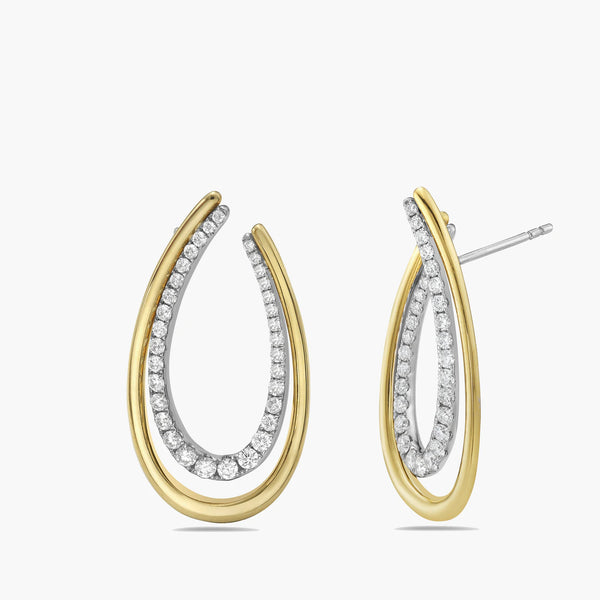 Charles Krypell 18k two-tone hoop earrings