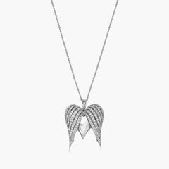 Charles Krypell Precious, Angel Heart Necklace 18K White Gold