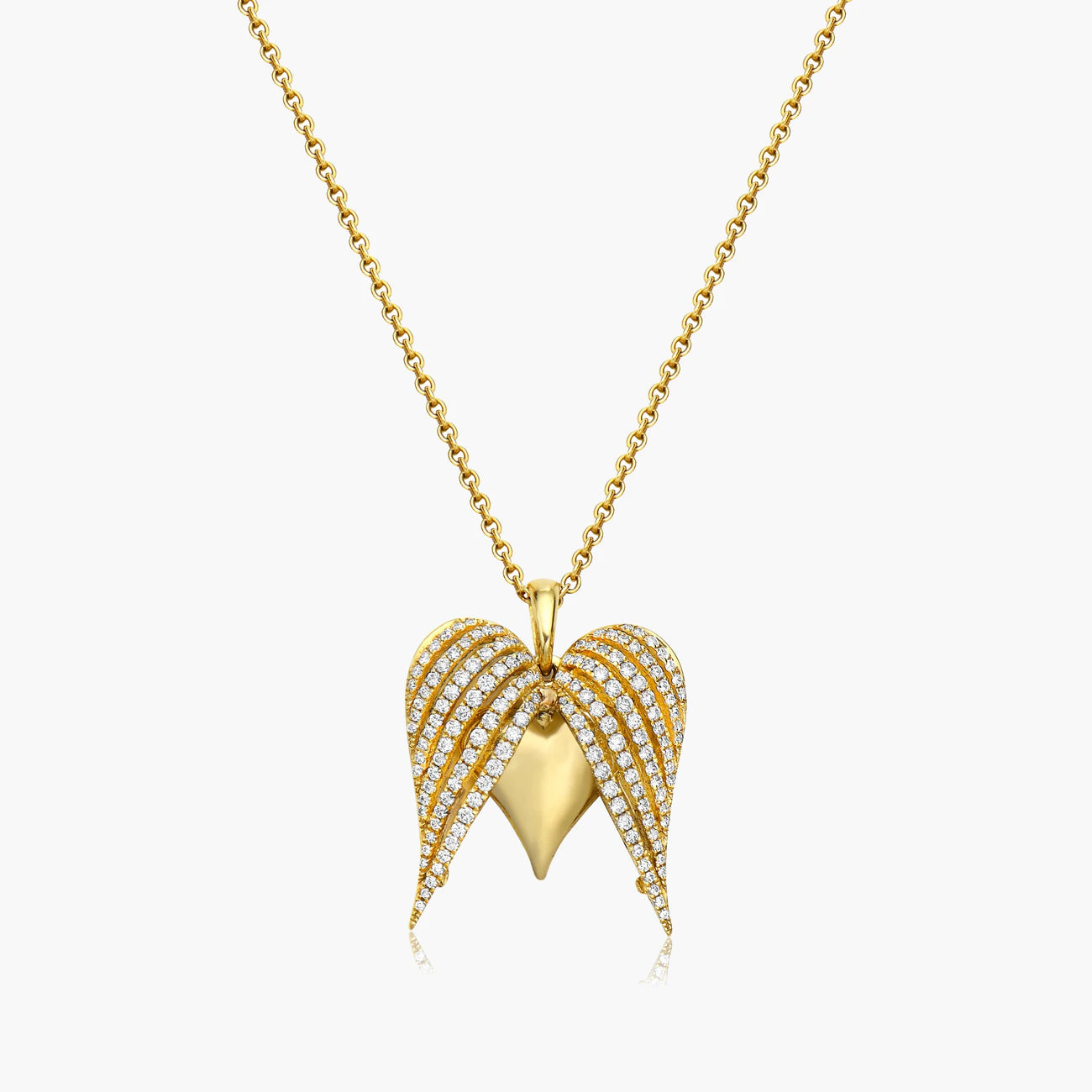 Charles Krypell Precious, Angel Heart Necklace 18K Yellow Gold