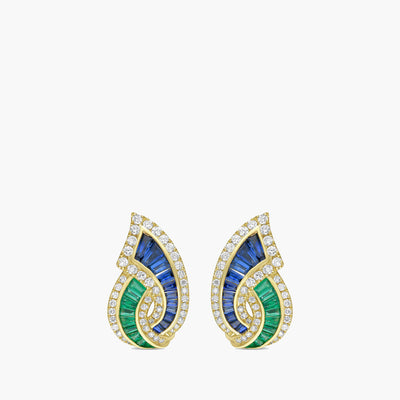 Charles Krypell 18K Yellow Gold Diamond and Sapphire Earrings - Charles Krypell product