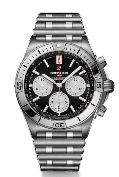 Breitling Chronomat B01 42 with Rouleaux Steel Bracelet and Black Dial — 42mm - Breitling product