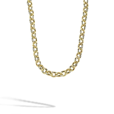 Chunky Yellow Gold Oval Link Lightweight Necklace - 11MM - Private Label product