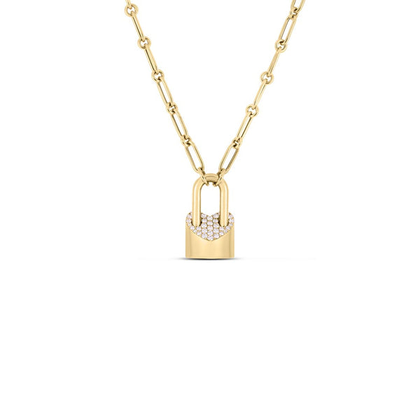 Roberto Coin Cialoma Diamond Lock Necklace
